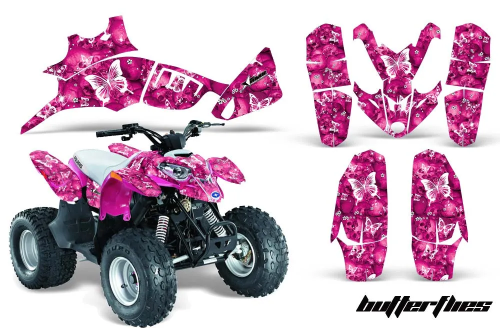 Polaris Predator 90 ATV Graphic Kit - 2002-2011 Butterfly Pink