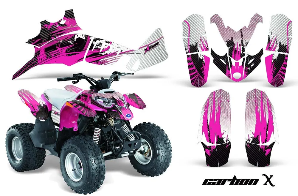 Polaris Predator 90 ATV Graphic Kit - 2002-2011 Carbon X Pink
