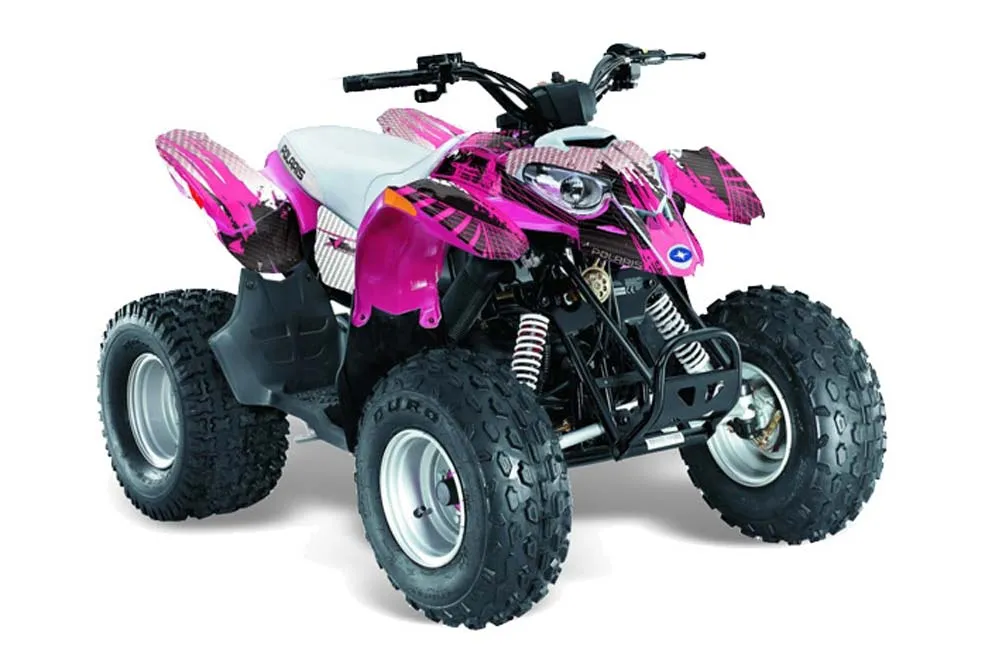 Polaris Predator 90 ATV Graphic Kit - 2002-2011 Carbon X Pink