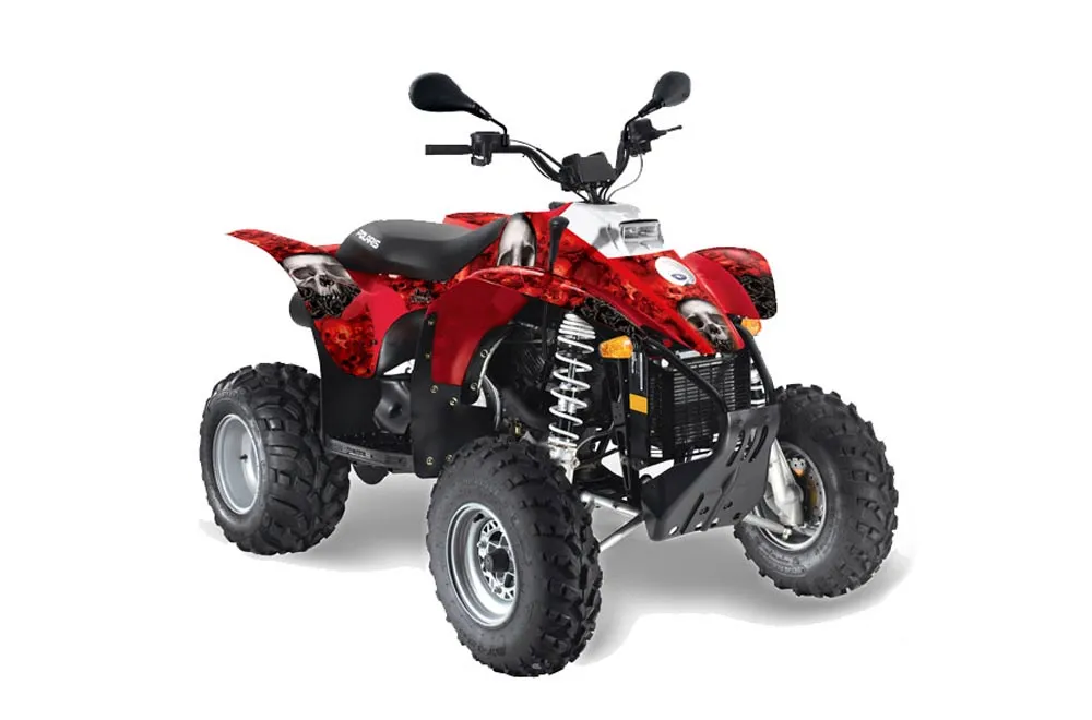 Polaris Scrambler / Trailblazer 500 ATV Graphic Kit - 1985-2009 Bone Collector Red