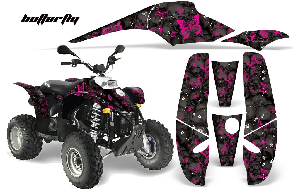 Polaris Scrambler / Trailblazer 500 ATV Graphic Kit - 1985-2009 Butterfly Pink