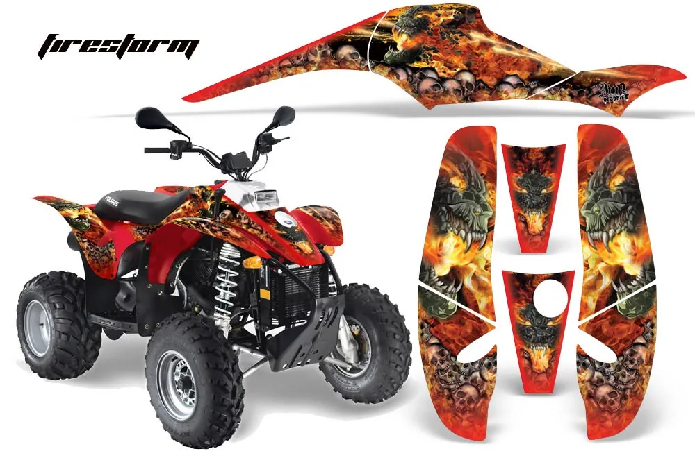 Polaris Scrambler / Trailblazer 500 ATV Graphic Kit - 1985-2009 Firestorm Red