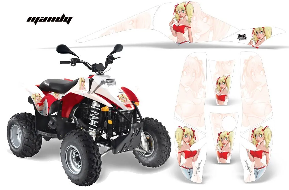 Polaris Scrambler / Trailblazer 500 ATV Graphic Kit - 1985-2009 Mandy White