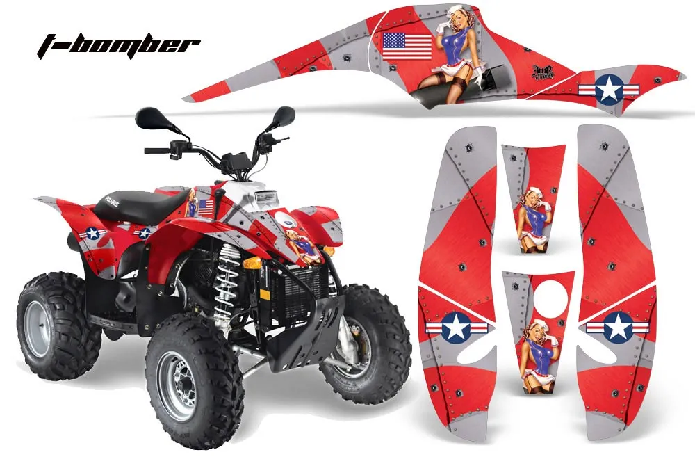 Polaris Scrambler / Trailblazer 500 ATV Graphic Kit - 1985-2009 T Bomber Red