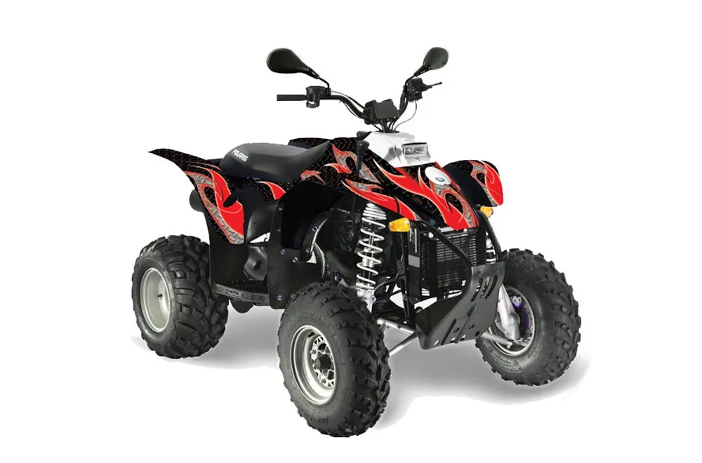 Polaris Scrambler / Trailblazer 500 ATV Graphic Kit - 1985-2009 Tribal Flames Red