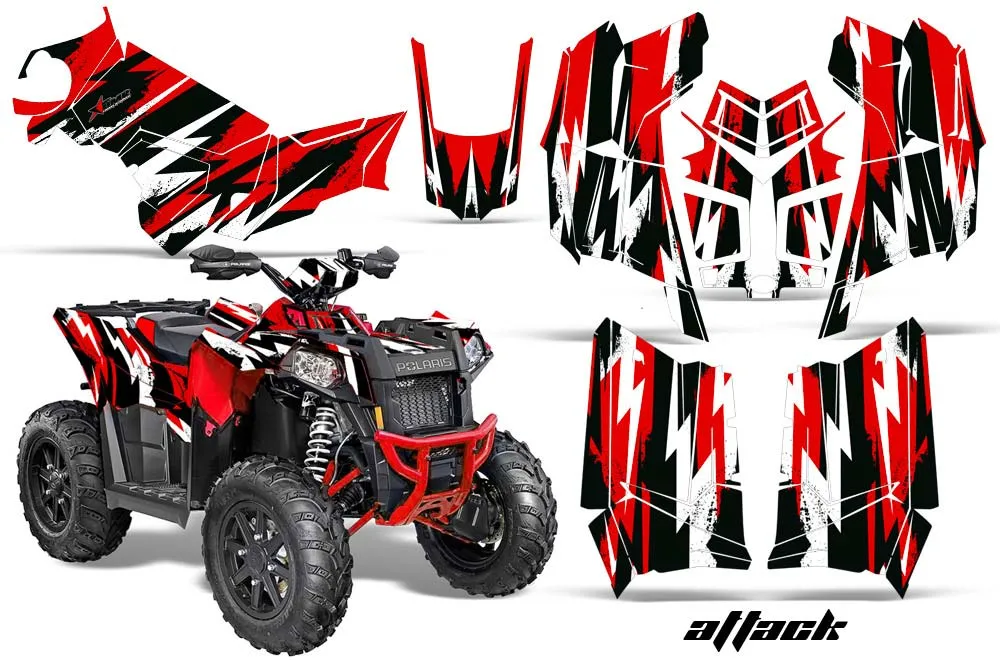 Polaris Scrambler XP 850 / 1000 ATV Graphic Kit - 2013-2016 Attack Red