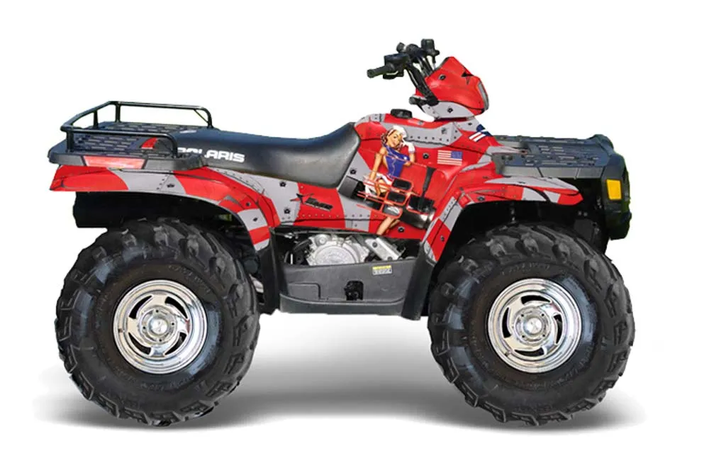 Polaris Sportsman 400 / 500 / 600 / 700 ATV Graphic Kit - 1995-2004 T Bomber Red
