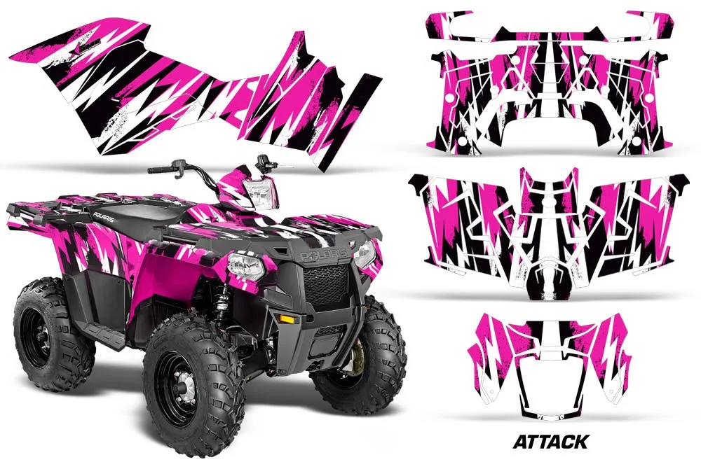 Polaris Sportsman 325ETX / 450 / 570 ATV Graphic Kit - 2014-2017 Attack Pink