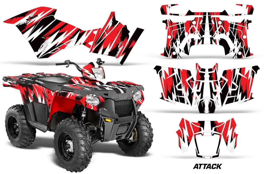 Polaris Sportsman 325ETX / 450 / 570 ATV Graphic Kit - 2014-2017 Attack Red
