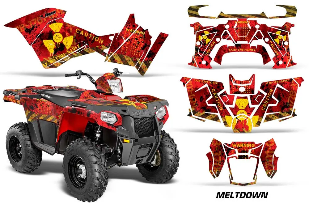 Polaris Sportsman 325ETX / 450 / 570 ATV Graphic Kit - 2014-2017 Meltdown Red