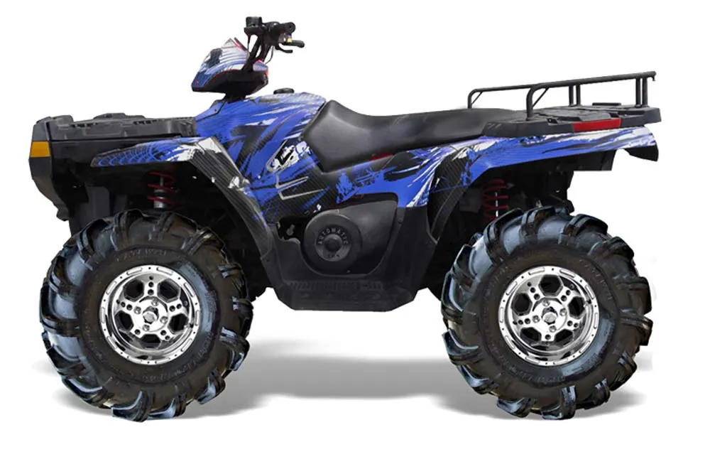 Polaris Sportsman 800 / 500 ATV Graphic Kit - 2005-2010 Carbon X Blue