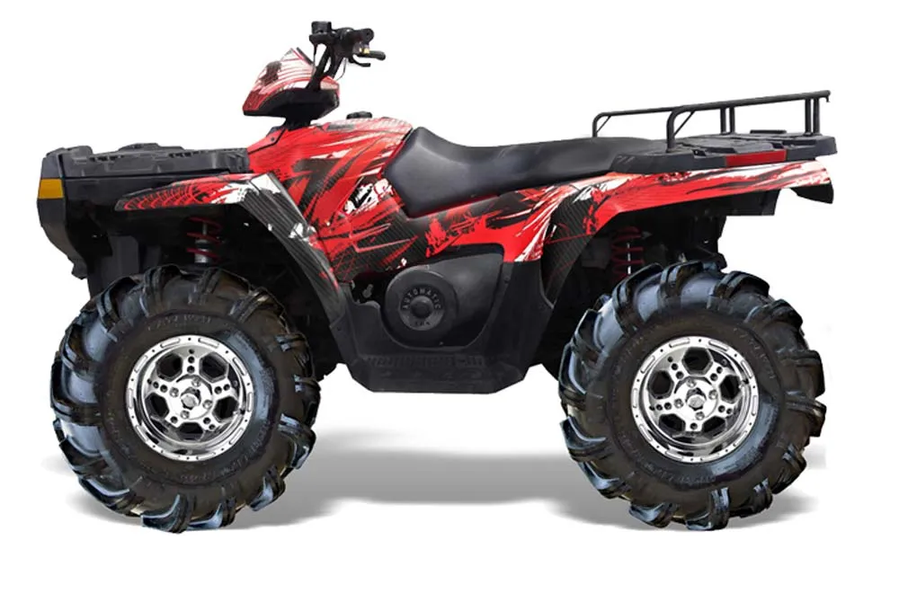 Polaris Sportsman 800 / 500 ATV Graphic Kit - 2005-2010 Carbon X Red