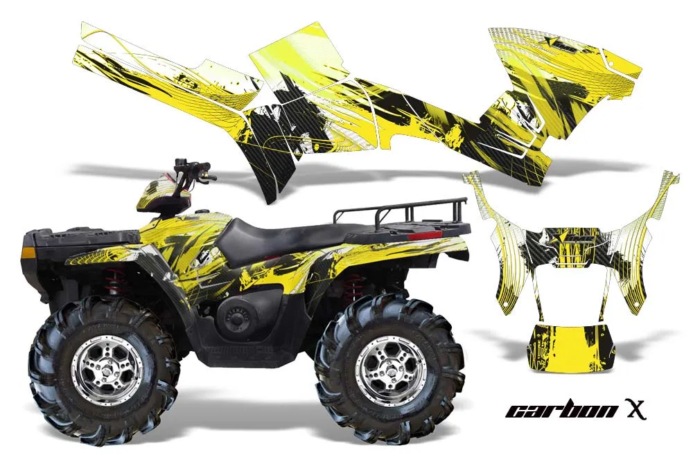 Polaris Sportsman 800 / 500 ATV Graphic Kit - 2005-2010 Carbon X Yellow