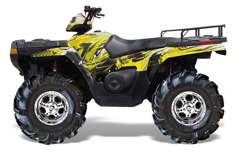 Polaris Sportsman 800 / 500 ATV Graphic Kit - 2005-2010 Carbon X Yellow