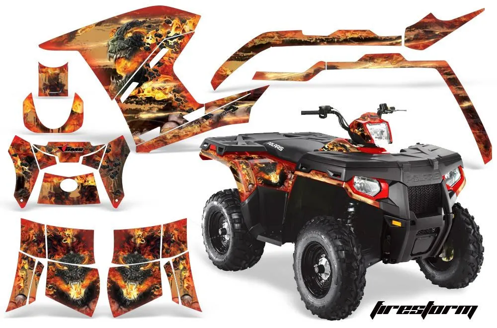 Polaris Sportsman 800 / 500 ATV Graphic Kit - 2011-2015 Firestorm Red