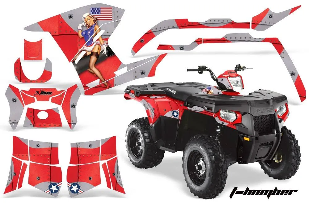 Polaris Sportsman 800 / 500 ATV Graphic Kit - 2011-2015 T Bomber Red