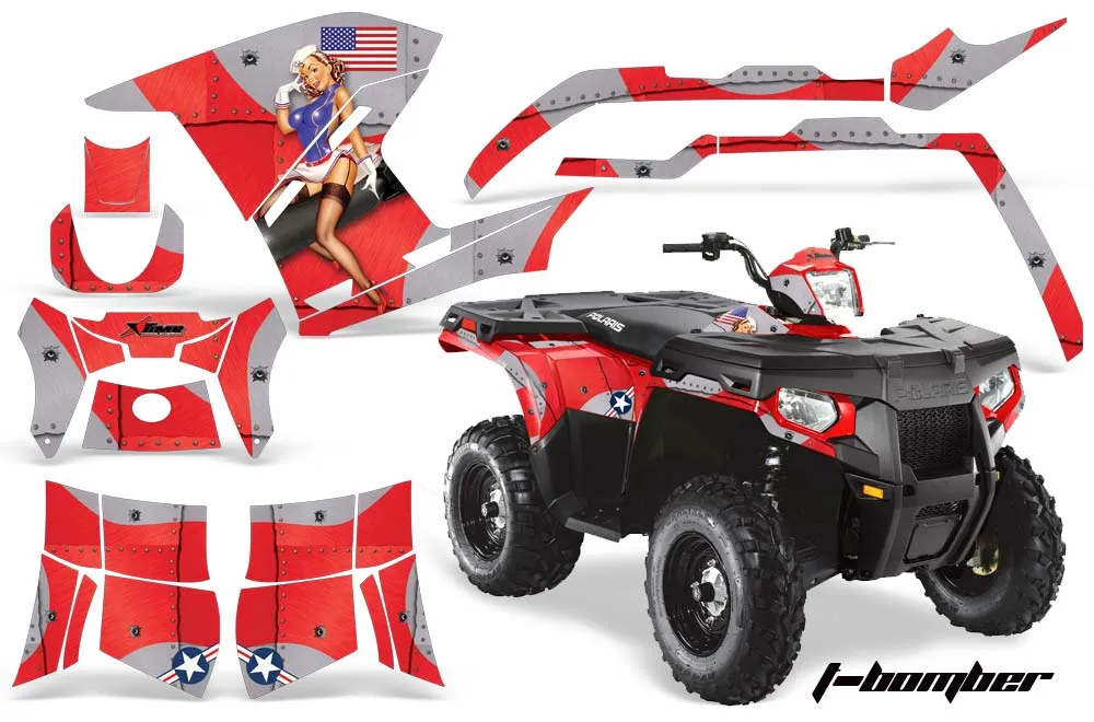 Polaris Sportsman 800 / 500 ATV Graphic Kit - 2005-2010 T Bomber Red