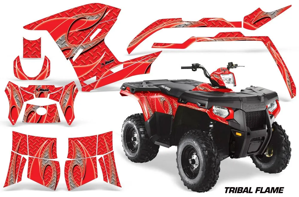 Polaris Sportsman 800 / 500 ATV Graphic Kit - 2011-2015 Tribal Flames Red