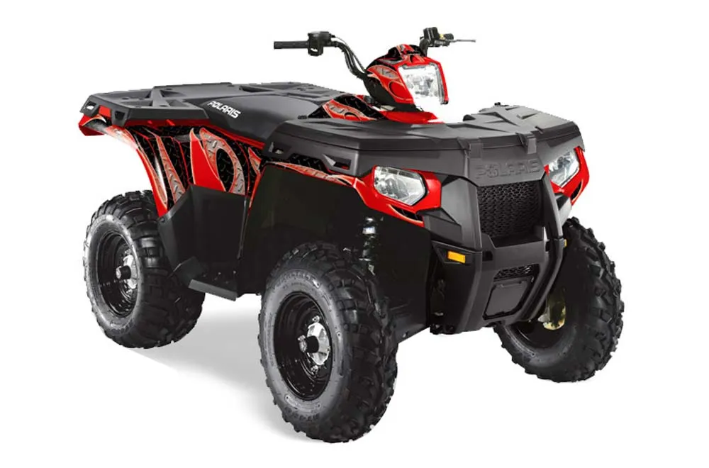 Polaris Sportsman 800 / 500 ATV Graphic Kit - 2005-2010 Tribal Flames Red