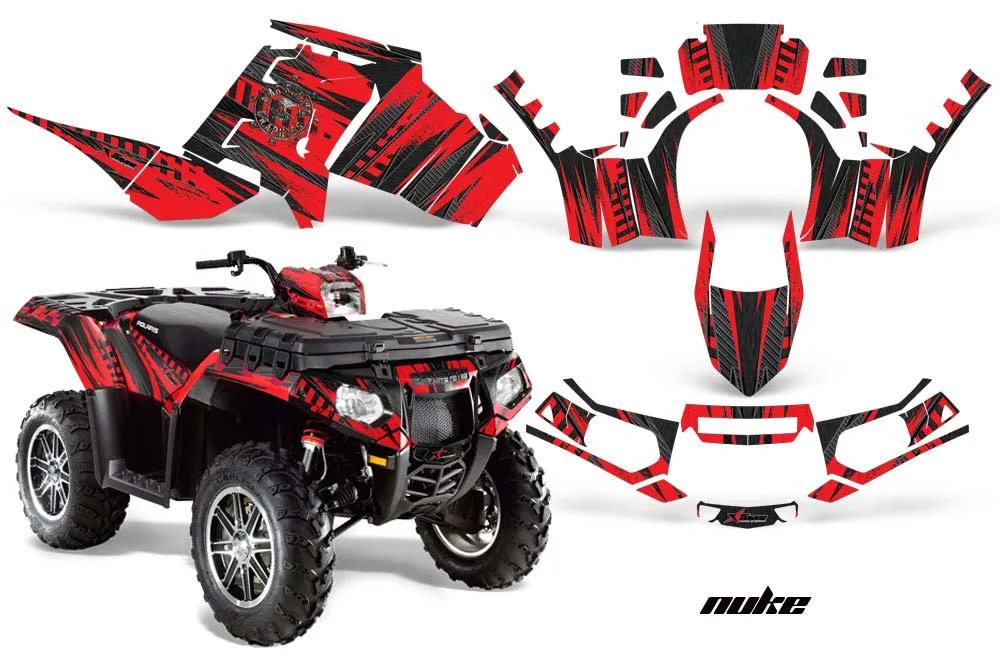 Polaris Sportsman 550 / 850 / 850SP / 1000 ATV Graphic Kit - 2009-2016 Nuke Red