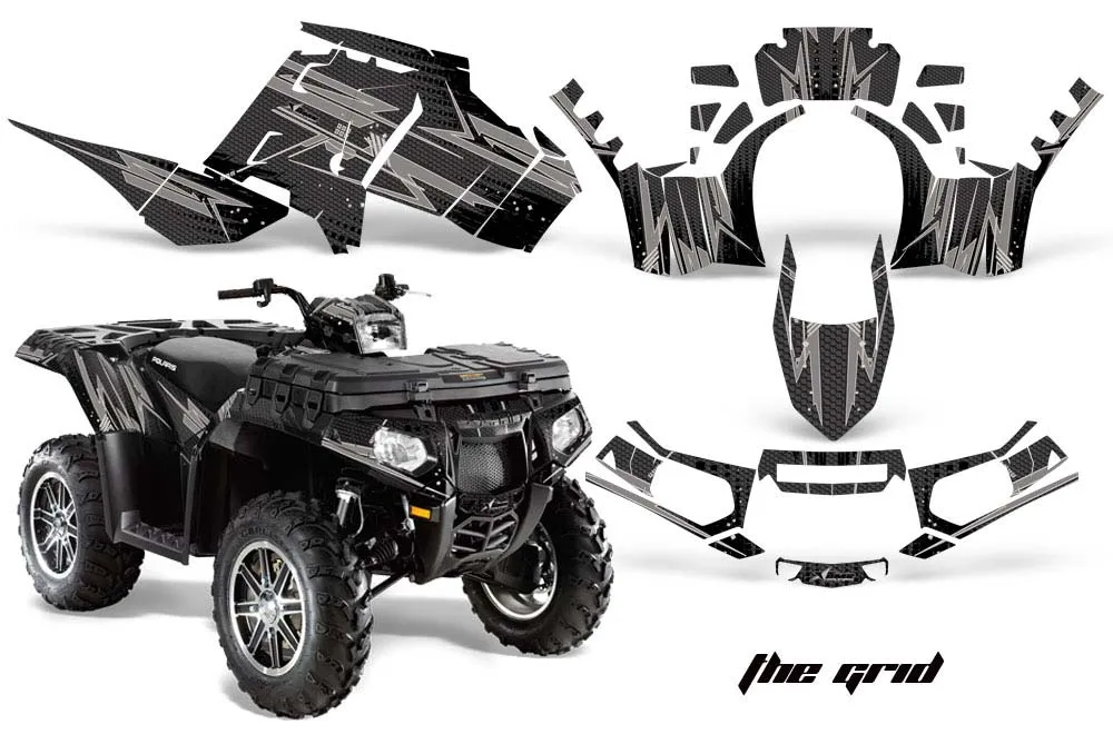 Polaris Sportsman 550 / 850 / 850SP / 1000 ATV Graphic Kit - 2009-2016 The Grid Silver