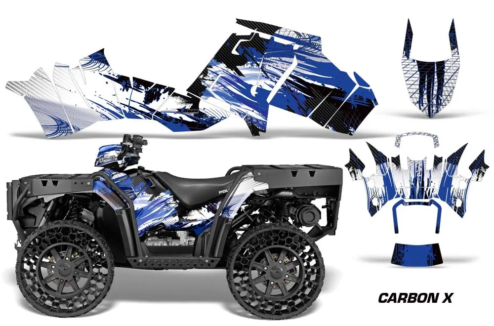 Polaris Sportsman WV850 ATV Graphic Kit - 2012-2015 Carbon X Blue