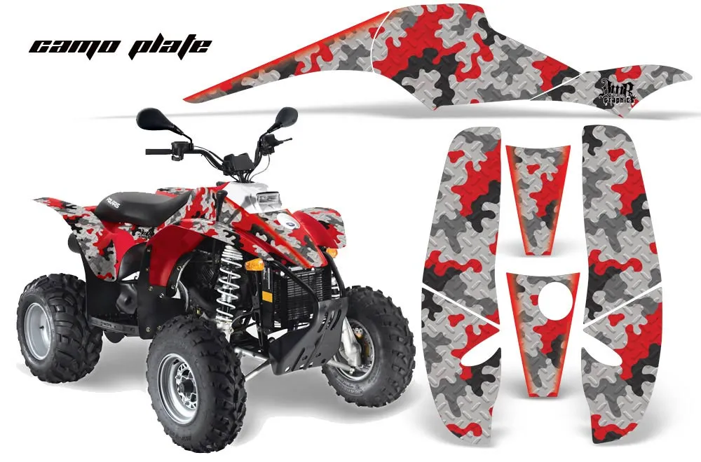 Polaris Trailblazer 350 ATV Graphic Kit - 1985-2009 Camoplate Red