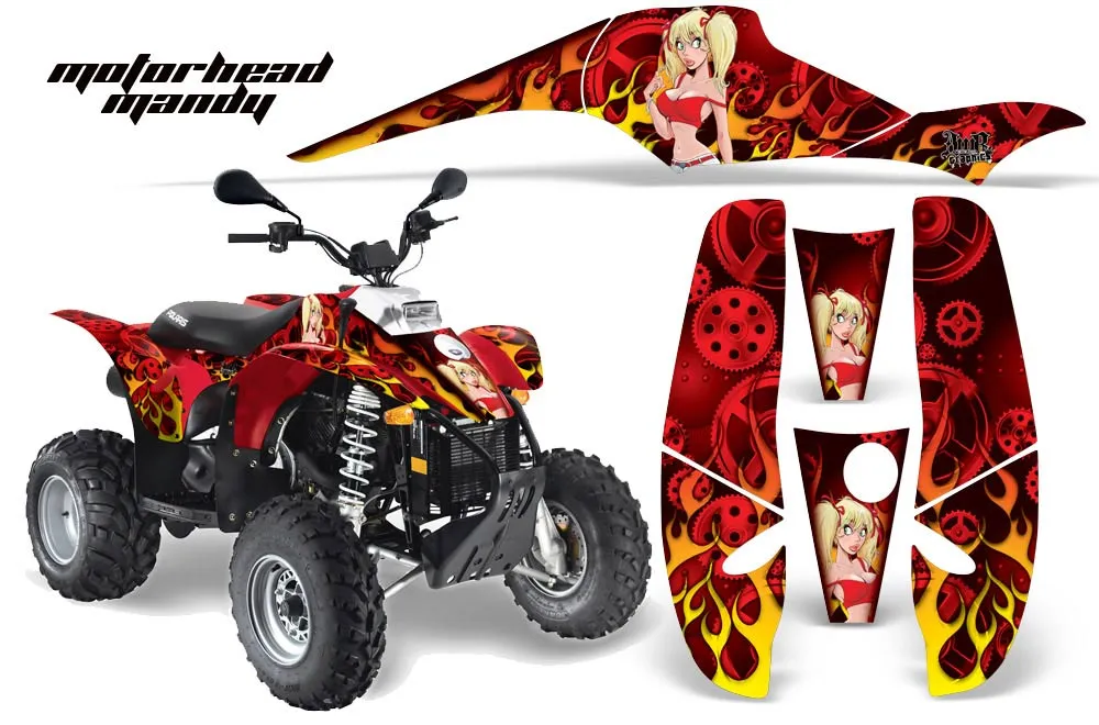 Polaris Trailblazer 350 ATV Graphic Kit - 1985-2009 Motorhead Mandy Red