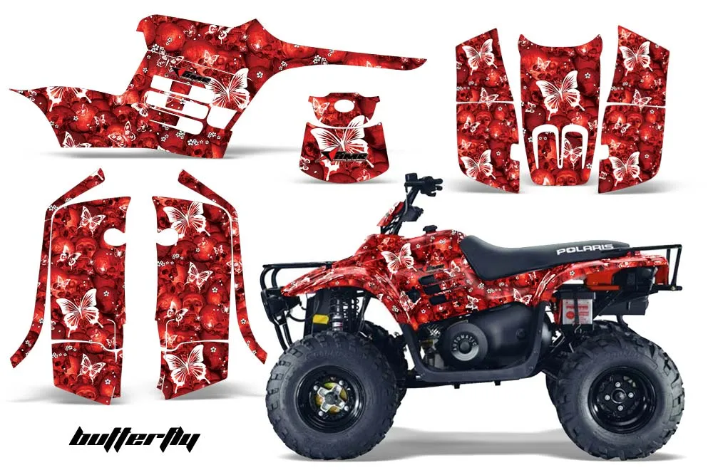Polaris Trailboss 330 ATV Graphic Kit - 2004-2009 Butterfly Red