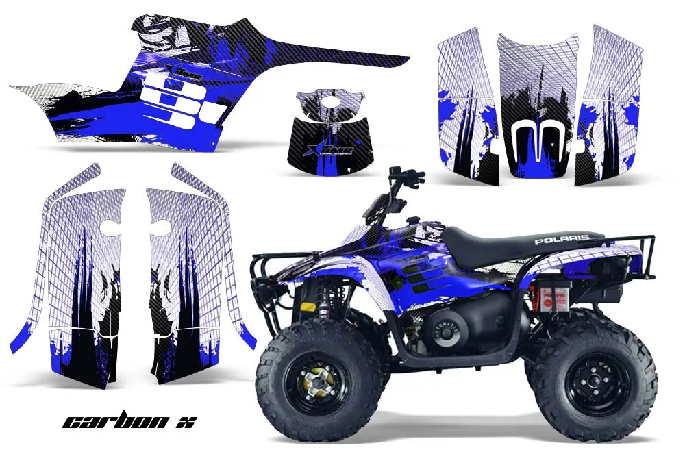 Polaris Trailboss 330 ATV Graphic Kit - 2004-2009 Carbon X Blue