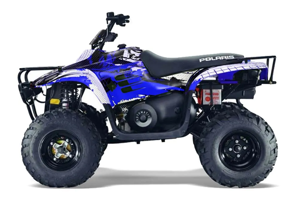 Polaris Trailboss 330 ATV Graphic Kit - 2004-2009 Carbon X Blue