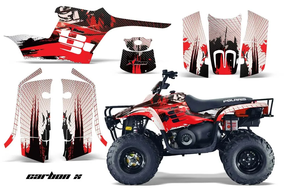 Polaris Trailboss 330 ATV Graphic Kit - 2004-2009 Carbon X Red