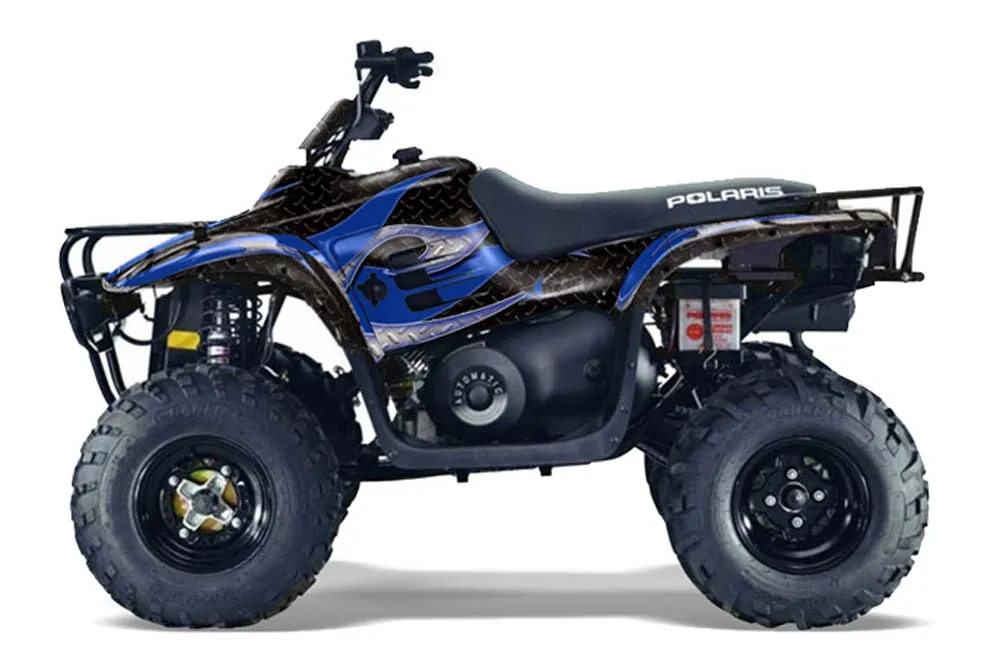 Polaris Trailboss 330 ATV Graphic Kit - 2004-2009 Tribal Flame Blue