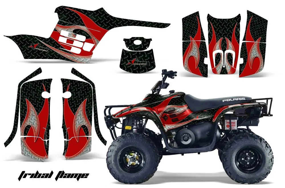 Polaris Trailboss 330 ATV Graphic Kit - 2004-2009 Tribal Flame Red