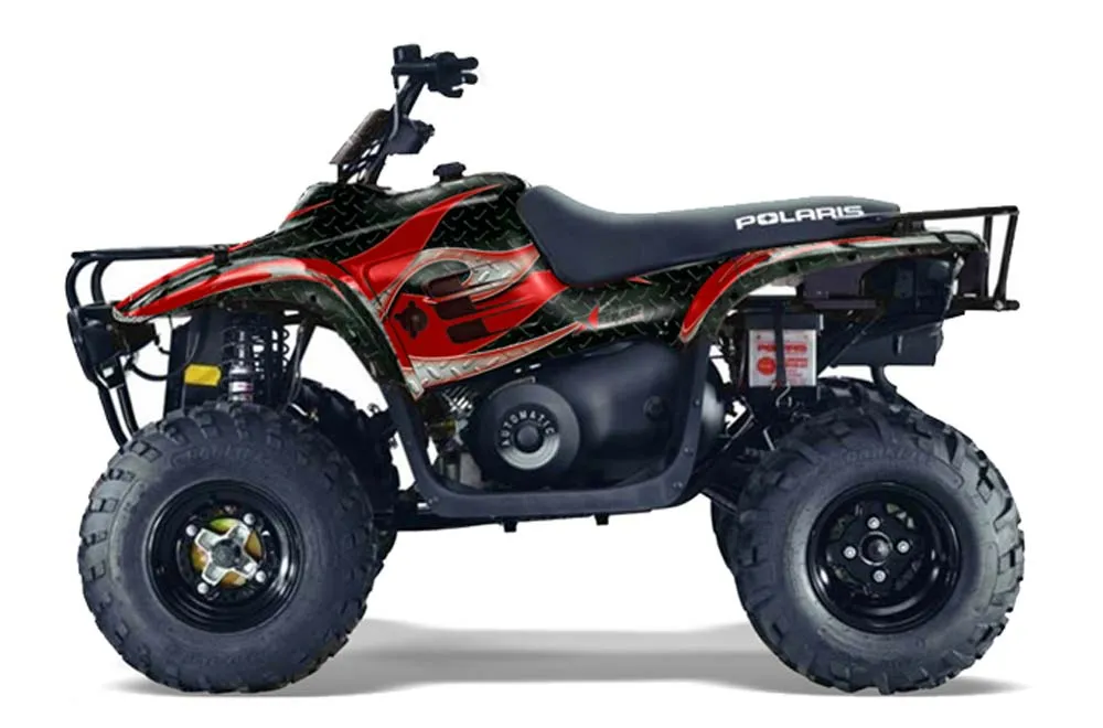 Polaris Trailboss 330 ATV Graphic Kit - 2004-2009 Tribal Flame Red