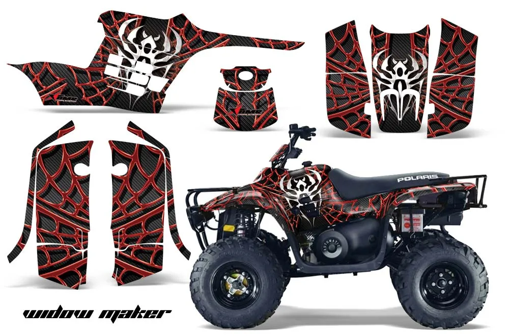 Polaris Trailboss 330 ATV Graphic Kit - 2004-2009 Widow Maker Red