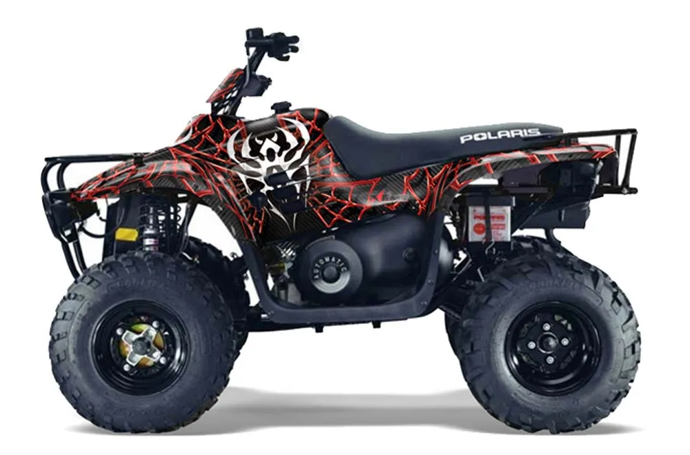 Polaris Trailboss 330 ATV Graphic Kit - 2004-2009 Widow Maker Red