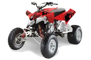 Polaris Outlaw 450 / 500 / 525 ATV Graphic Kit - 2009-2012 Diamond Flames Red