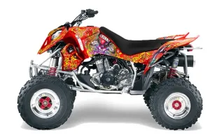 Polaris Outlaw 450 / 500 / 525 ATV Graphic Kit - 2006-2008 Ed Hardy - Love Kills Red