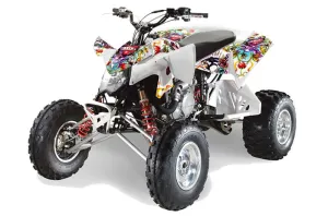 Polaris Outlaw 450 / 500 / 525 ATV Graphic Kit - 2009-2012 Ed Hardy - Love Kills White