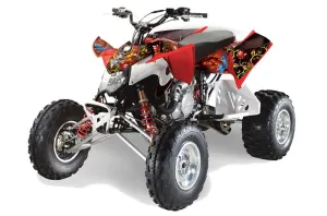 Polaris Outlaw 450 / 500 / 525 ATV Graphic Kit - 2009-2012 Ed Hardy - Pirates Red