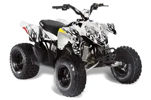Polaris Outlaw 90 / 110 ATV Graphic Kit - 2002-2025 Diamond Flames White