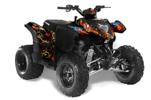 Polaris Phoenix 200 ATV Graphic Kit - 2005-2023 Ed Hardy - Pirates Red