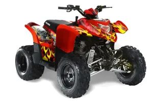 Polaris Phoenix 200 ATV Graphic Kit - 2005-2023 Mad Hatter Red