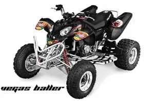 Polaris Predator 500 ATV Graphic Kit - 2002-2011 Vegas Baller Black
