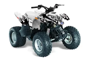 Polaris Predator 90 ATV Graphic Kit - 2002-2011 Diamond Flames White