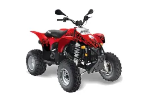 Polaris Scrambler / Trailblazer 500 ATV Graphic Kit - 1985-2009 Diamond Flames Red