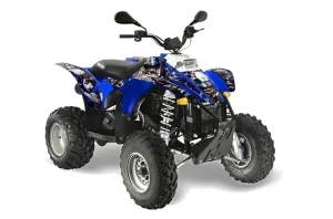 Polaris Scrambler / Trailblazer 500 ATV Graphic Kit - 1985-2009 Mad Hatter Blue