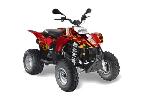 Polaris Scrambler / Trailblazer 500 ATV Graphic Kit - 1985-2009 Motorhead Mandy Red