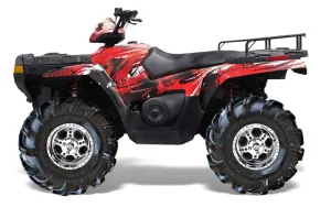 Polaris Sportsman 800 / 500 ATV Graphic Kit - 2005-2010 Carbon X Red